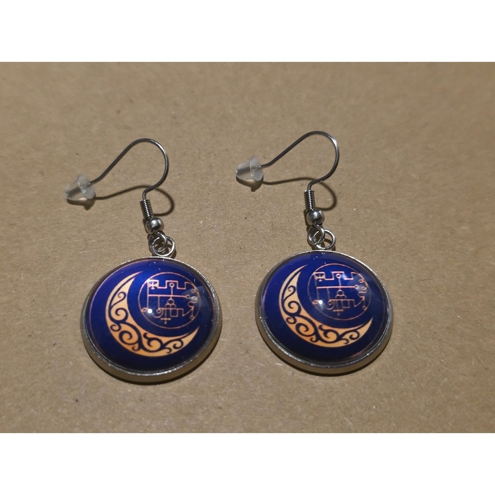 Stolas Grimiore Inspired Hook Earrings Hypoallergenic Handmade Helluva Boss
